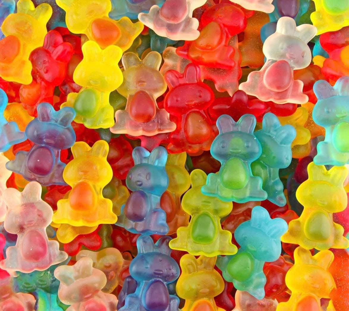 Bonbons gélifiés lapins multicolores - 100g